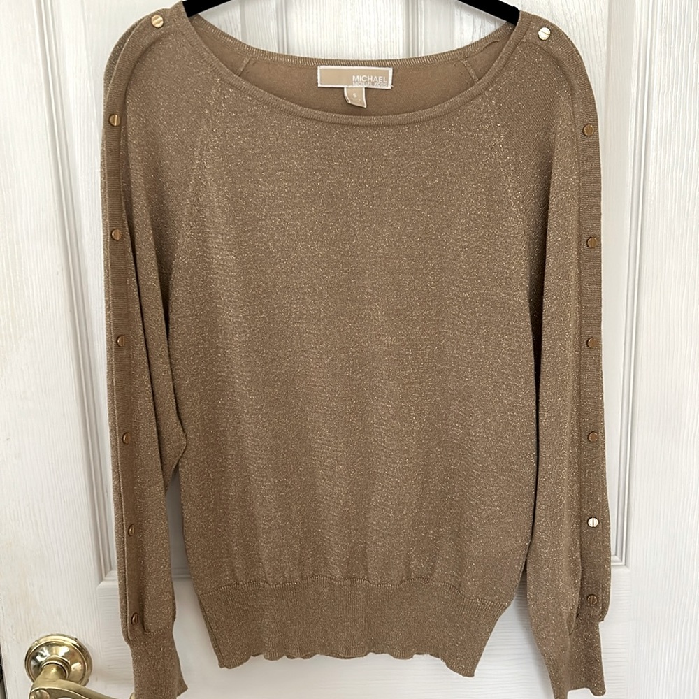 MICHAEL: Michael  Kors: SZ S Gold Lightweight Sweater